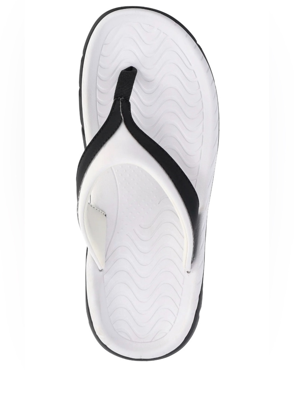 Avia Women’s Recovery Thong Sandals Size 7 Black White Wedge Flip Flops NWT